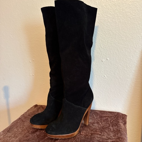 Michael Kors Black Suede Knee-High Boots - Picture 1 of 4